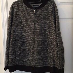 Gray and Black Zip-Up Jacket